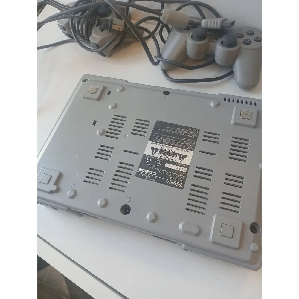 Sony PlayStation 1 Console SCPH-7501 Grey Bundle 2 Controllers Power Cable PS1